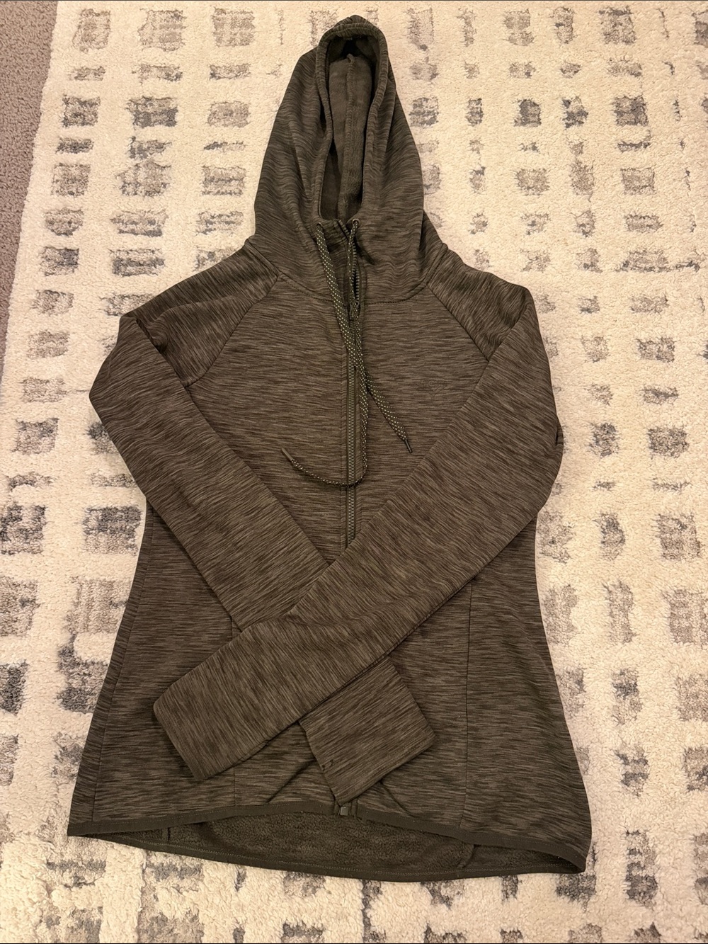 Pony Women’s Hooded Zip Pullover in Olive No Size Tag Best For M